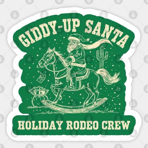 Giddy-Up Santa Holiday Rodeo Crew Western Christmas Sticker by JessArty